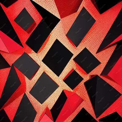 4K Red Black Geometric Wallpaper