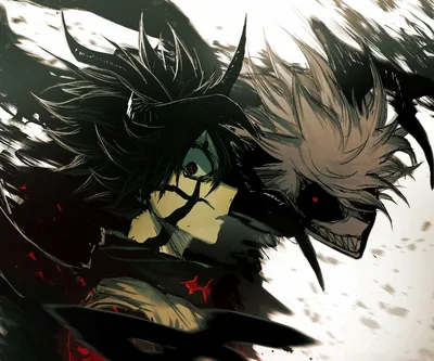 Horned Anime Boy and a Snarling Demon HD Wallpaper