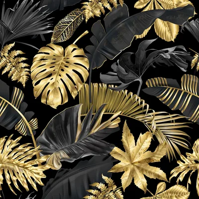 Wallink Black and Gold Wallpaper Botanical Peel and Stick Wallpaper Renter