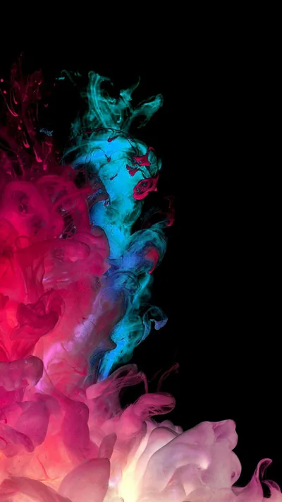 Pink and Blue Ink in Water HD Phone Wallpaper
