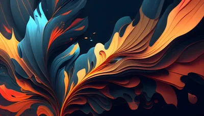Feathered Flame Bloom on Navy HD Wallpaper