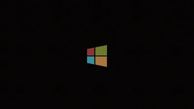 Colour Windows Logo on Pure Black HD Wallpaper