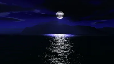 Moon Blue Black Wallpaper