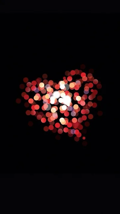 Bokeh Heart in Red Lights HD Phone Wallpaper