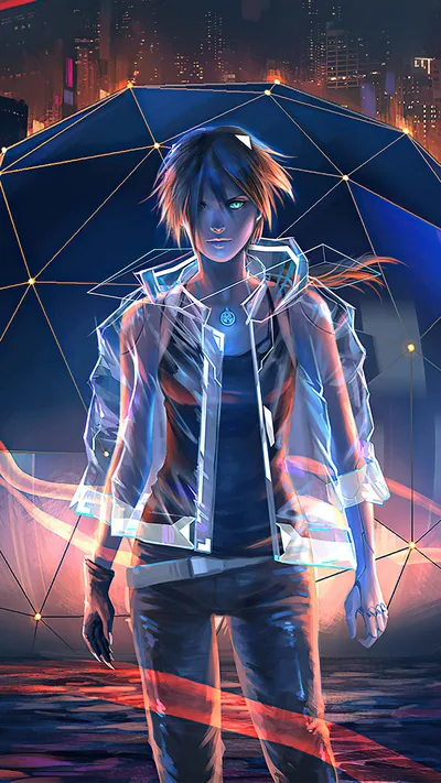 A mysterious, dark anime boy stares off into the distance
