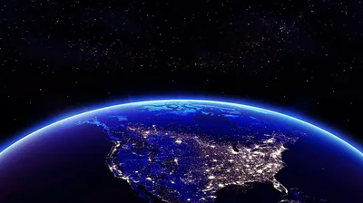 North America at Night from Orbit HD Wallpaper