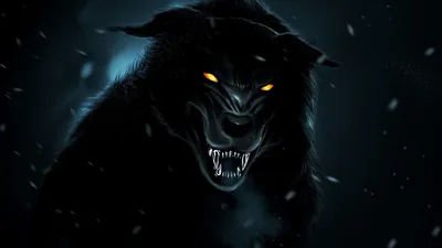 Black Cool Wolf Background
