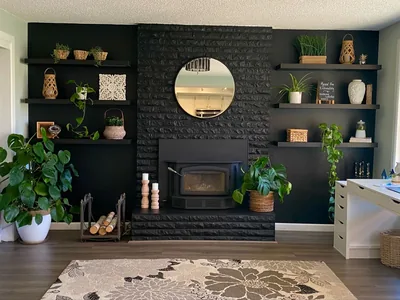 Living Room Wallpaper Black Background