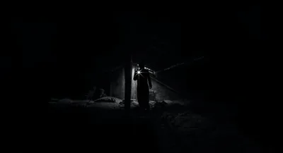 Figure in a Dark Ruin HD Wallpaper