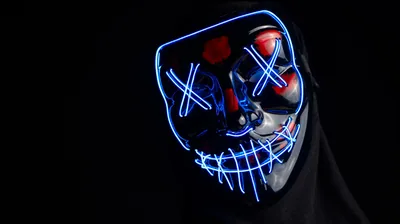 Neon Blue Photography Mask 4k Ultra HD Wallpaper