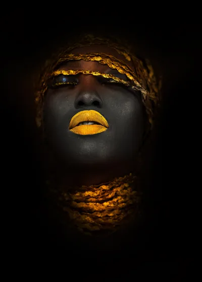 Painted Face of Woman Free Stock Photo