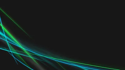 Green and Blue Neon Curves on Charcoal HD Wallpaper
