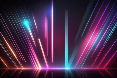 Neon Streaks on a Dark Stage HD Wallpaper