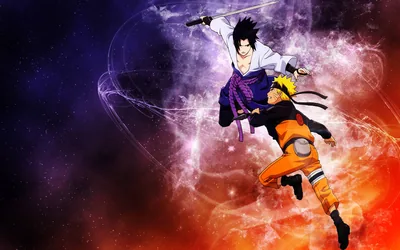 Sasuke Leaping Over Naruto HD Wallpaper