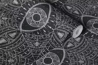 Black Gothic Spider Web Wallpaper
