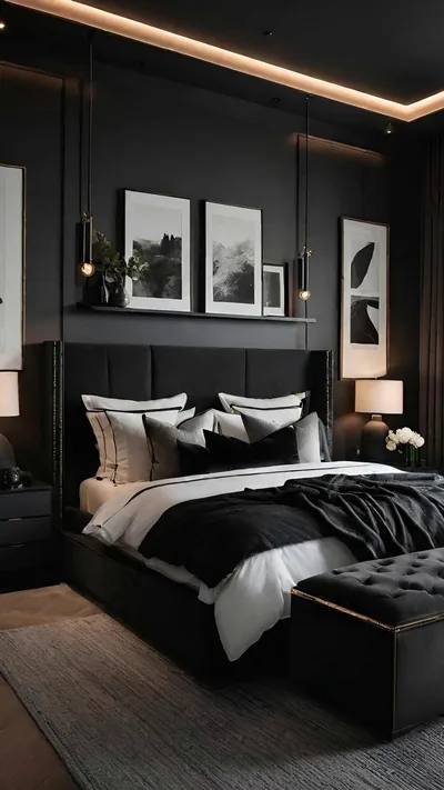 Dark modern bedroom