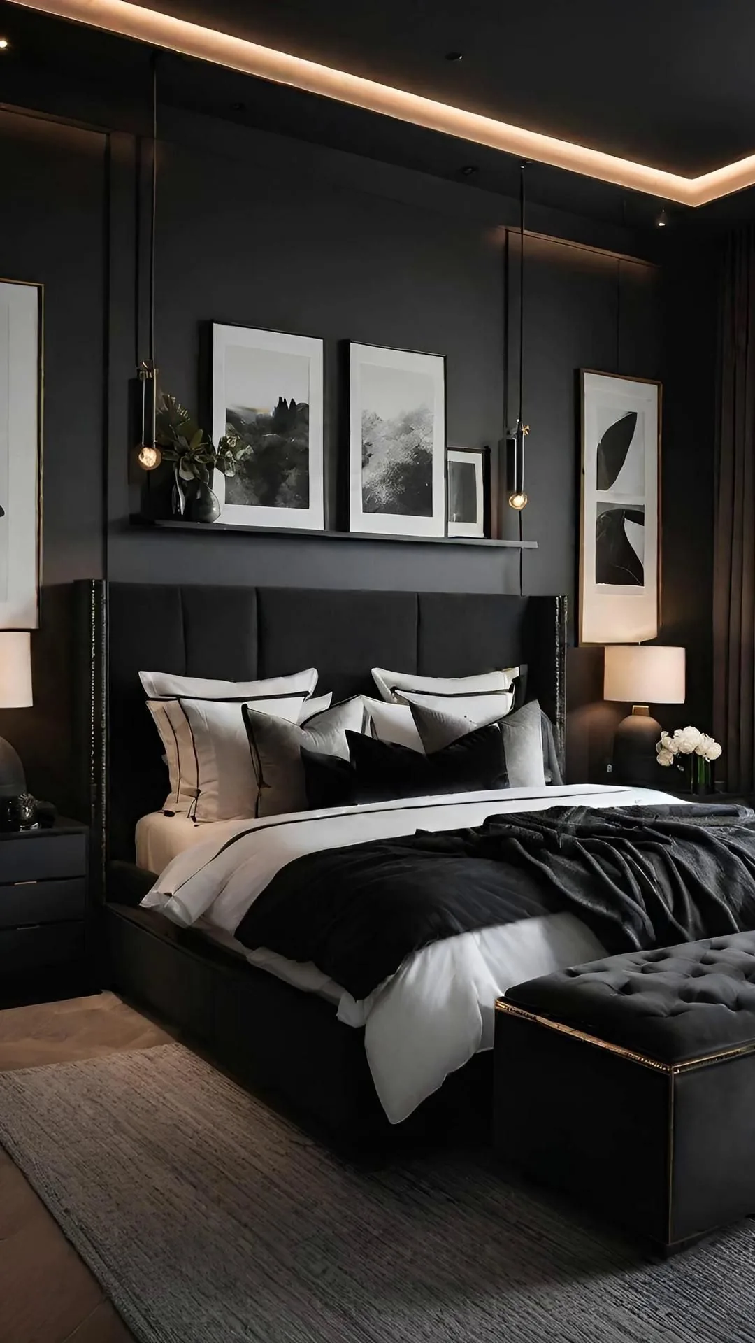 Dark modern bedroom