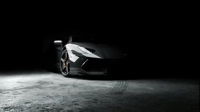 Spotlit Aventador in a Dark Garage HD Wallpaper
