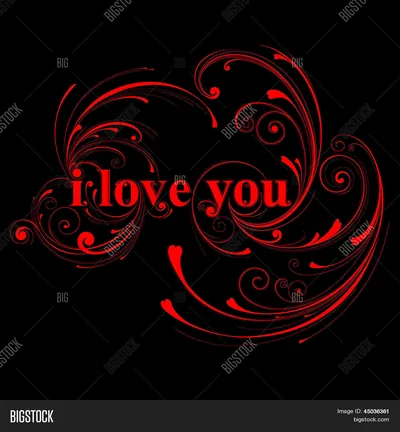 Love You Design Black Vector & Photo Free Trial