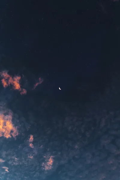 Moon on a Dark Blue Sky Free Stock Photo
