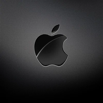 Glass Apple Logo on Carbon Weave HD Wallpaper