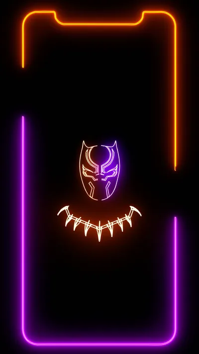 free Black Panther Neon Aesthetic Iphone Wallpaper