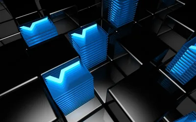 Best 3D Blue Light Black Background Wallpaper Wallpaper