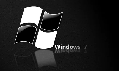 Windows 7 Logo in Black and White HD Wallpaper