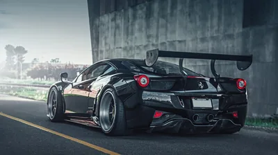 Widebody Ferrari 458 with a Tall Rear Wing HD Wallpaper
