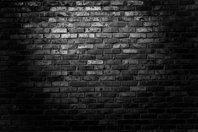 Spotlit Brick Wall in Black and White HD Wallpaper