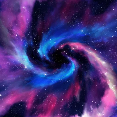 Painted Galaxy Swirl in Purple and Blue HD Wallpaper