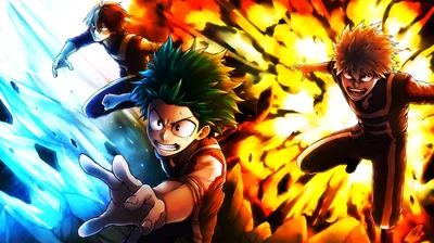 My Hero Academia Trio in Action HD Wallpaper