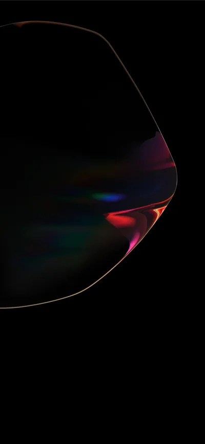 Iridescent Edge on a Black Shape HD Phone Wallpaper