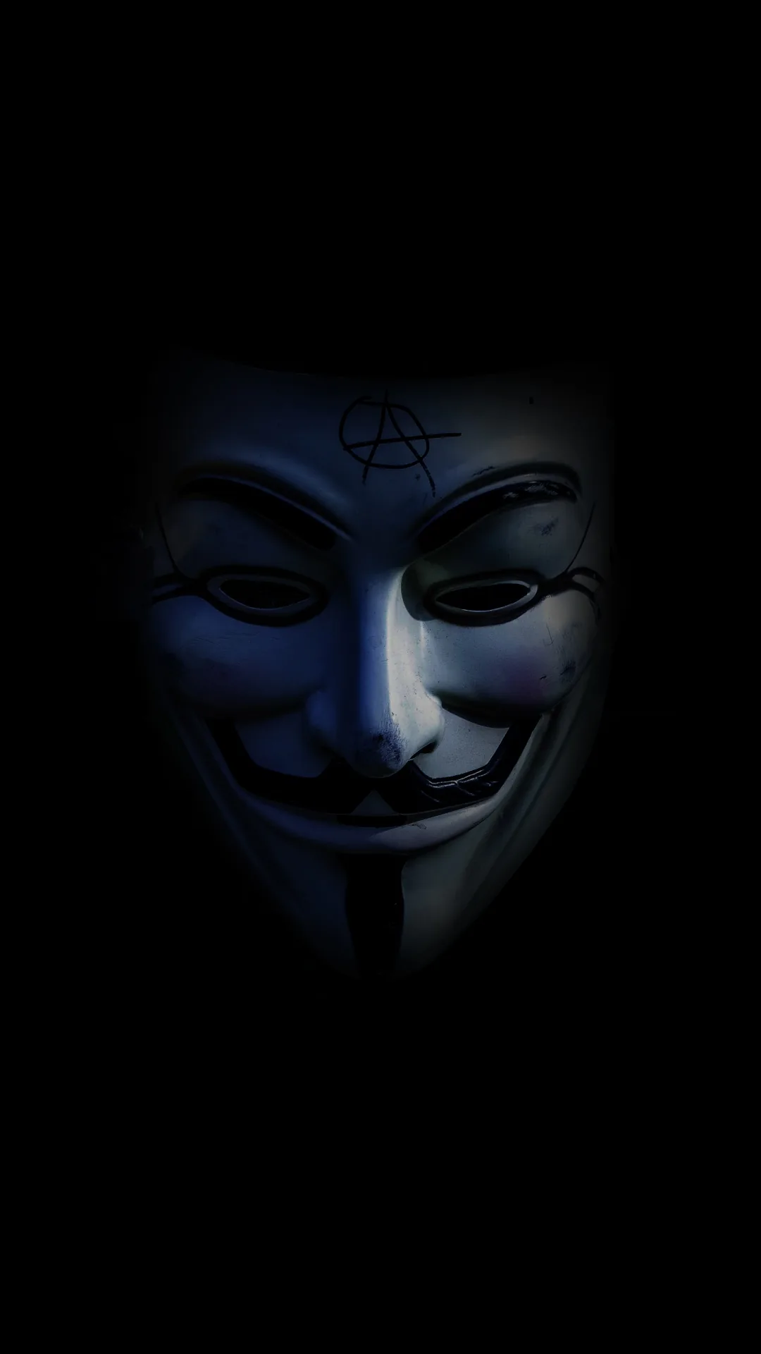Anonymous Wallpaper 4K, Dark background, Mask, AMOLED