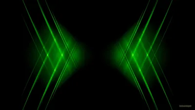 Green Light Rays on Black HD Wallpaper