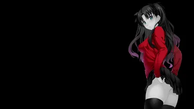 Wallpaper black background, anime girls, simple background, dark background, Fate Serie