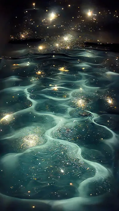 Galaxy Light in Rippling Water HD Phone Wallpaper
