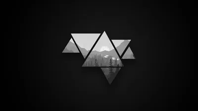 Triangles Filled with a Forest Scene HD Wallpaper
