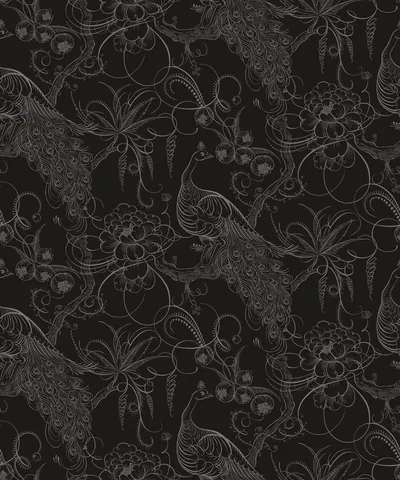 Black Peacock Pattern HD Phone Wallpaper
