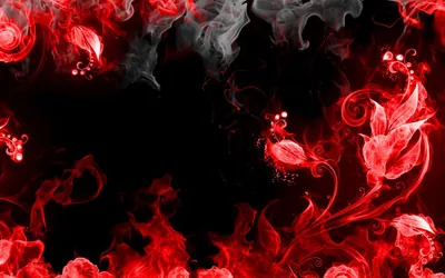 Red and White Smoke Flowers HD Wallpaper