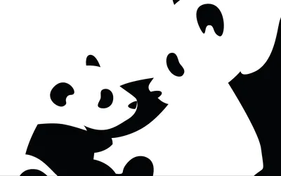 Majestic Panda HD Wallpaper Elegant Animal Silhouette Art