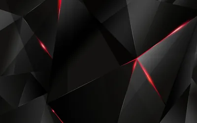 Low Poly Facets with Red Glow HD Wallpaper