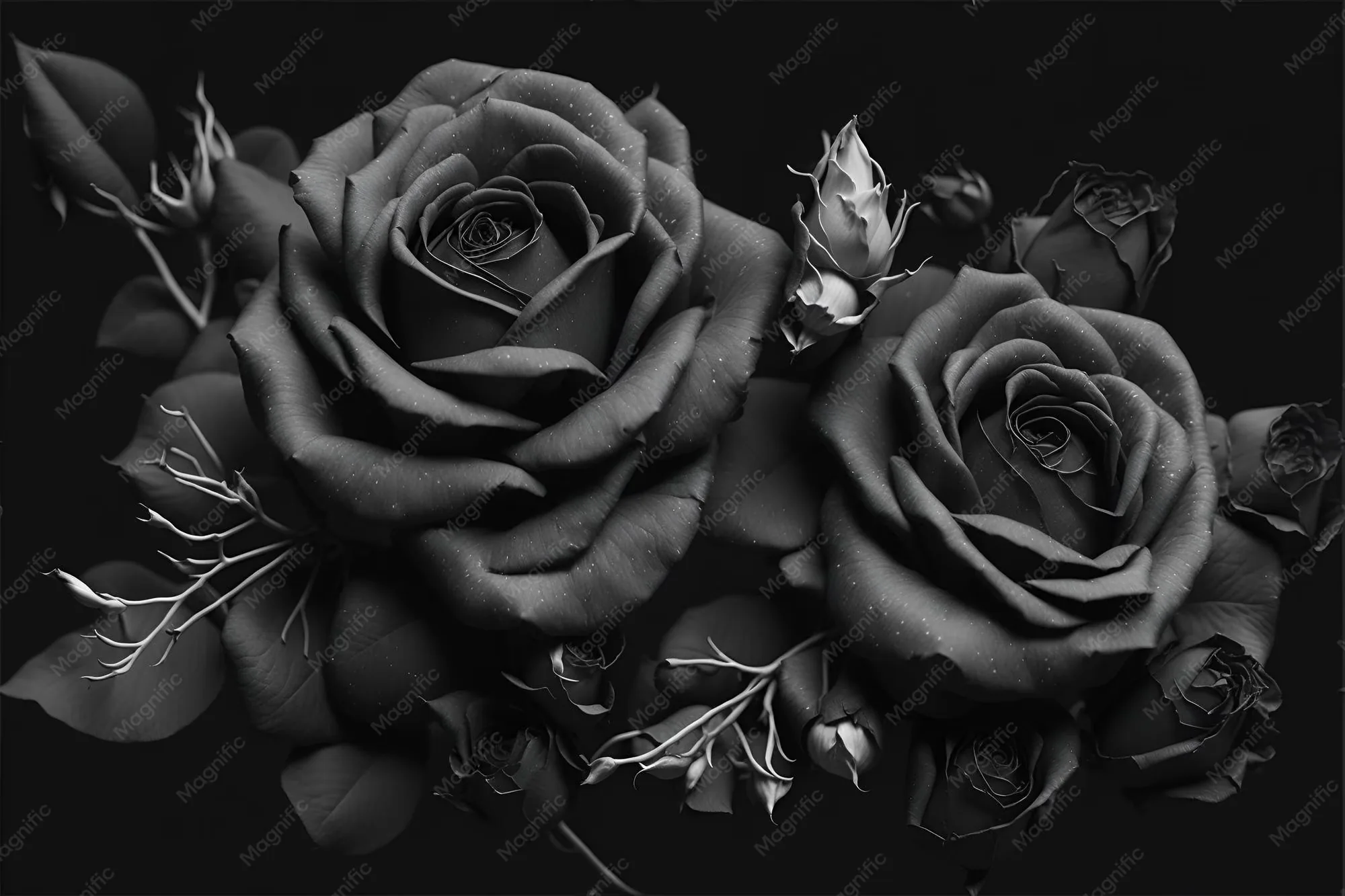 Black Floral Desktop Wallpaper