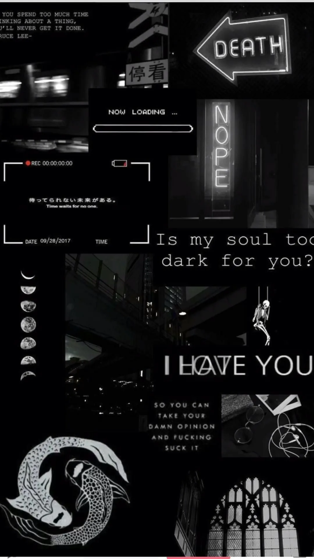 Aesthetic Black Text Background