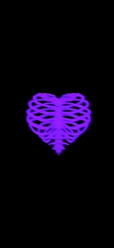 Glowing Purple Ribcage Heart Wallpapers Dark Romatic Wallpaper