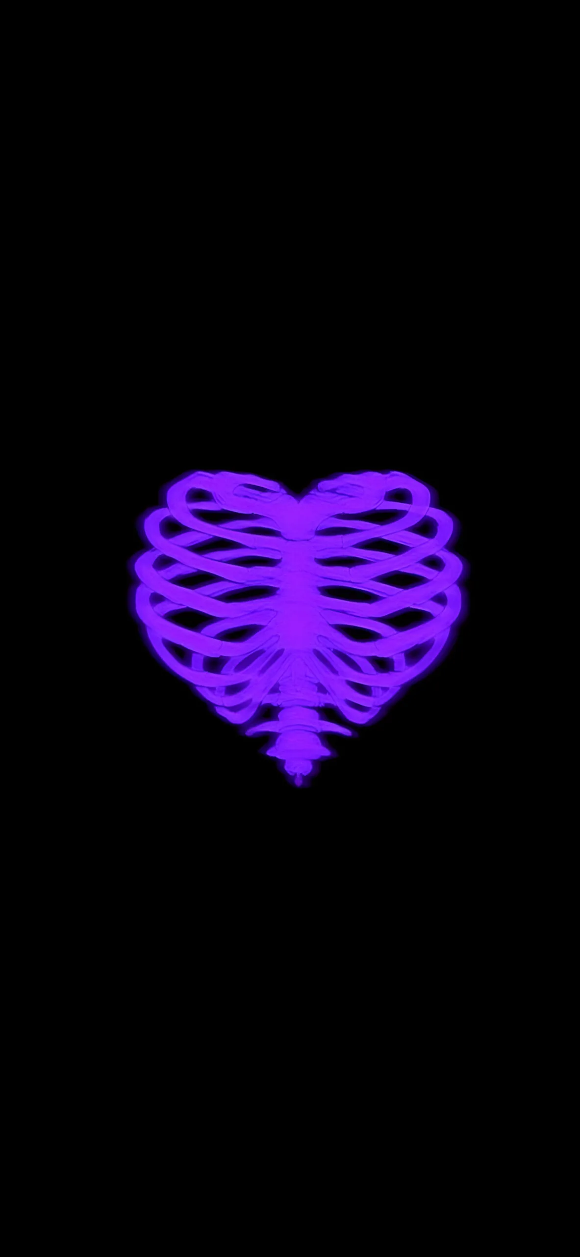 Glowing Purple Ribcage Heart Wallpapers Dark Romatic Wallpaper
