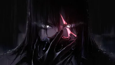 Red Glowing Eye in the Rain HD Wallpaper