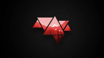 Minimalistic Mountains Red and Black Version