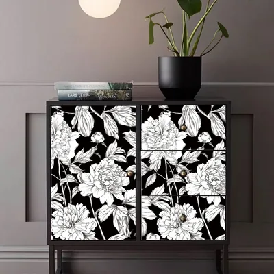 Black & White Floral Peel and Stick Wallpaper for DIY Decor