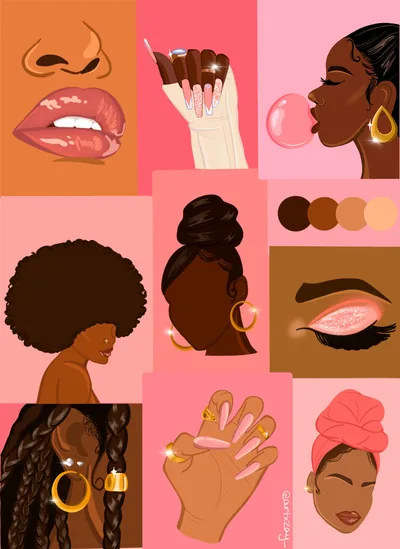 Pink Black Girl Wallpapers